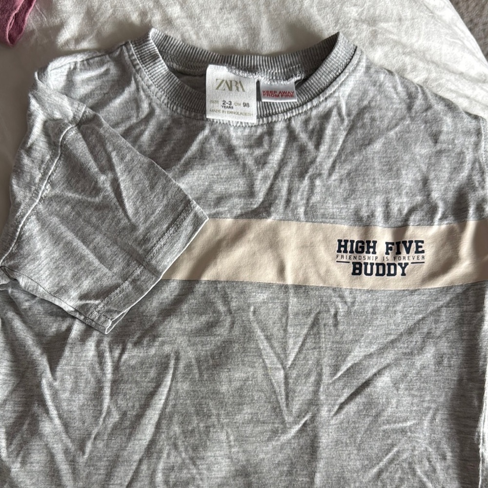 Gray and Cream Graphic T-Shirt